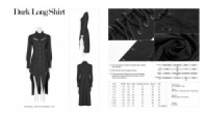 Dark Long Shirt Punk Rave WY-1060CCF/BK -  