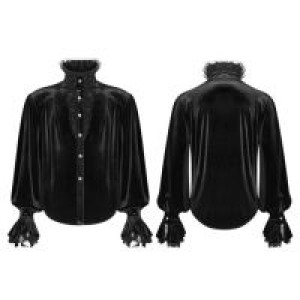  Gothic Velvet Shirt Punk Rave WY-1070CCM/BK -  