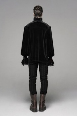  Gothic Velvet Shirt Punk Rave WY-1070CCM/BK -  