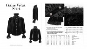  Gothic Velvet Shirt Punk Rave WY-1070CCM/BK -  