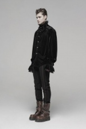 Gothic Velvet Shirt Punk Rave WY-1070CCM/BK -  