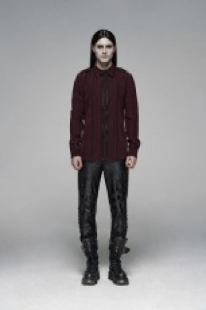  Military Style Shirt Punk Rave WY-1071CCM/BK-RD -  