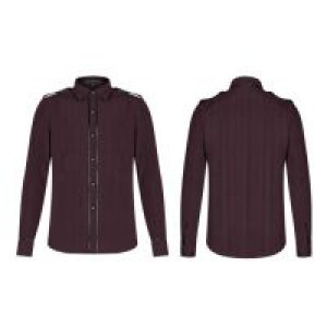  Military Style Shirt Punk Rave WY-1071CCM/BK-RD -  