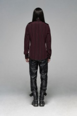  Military Style Shirt Punk Rave WY-1071CCM/BK-RD -  