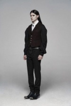  Simple Gentleman Style Vest Punk Rave WY-1072MJM/BK-RD -  