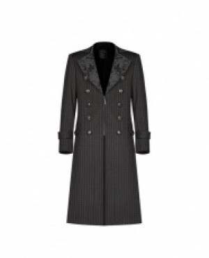  Gentleman Style Vertical Medium Long Coat Punk Rave WY-1073XCM/BK-CO -  