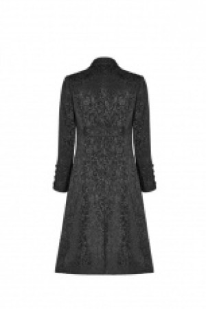  Vintage Gothic Jacquard Medium Long Coat Punk Rave WY-1078XCM/BK -  