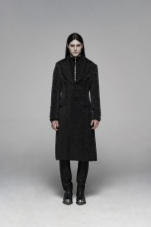  Vintage Gothic Jacquard Medium Long Coat Punk Rave WY-1078XCM/BK -  