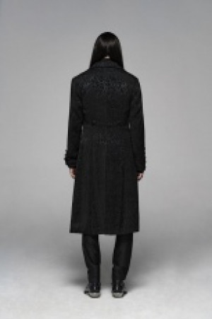  Vintage Gothic Jacquard Medium Long Coat Punk Rave WY-1078XCM/BK -  