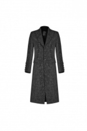  Vintage Gothic Jacquard Medium Long Coat Punk Rave WY-1078XCM/BK -  