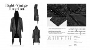  Diablo Vintage Long Coat Punk Rave WY-1086WYM/BK -  