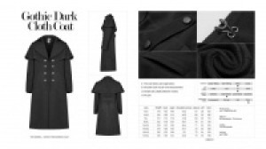  Gothic dark cloth coat Punk Rave WY-1090XCM/BK -  