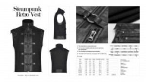  Steampunk retro vest Punk Rave WY-1094MJM/BK -  