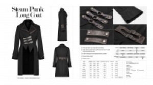  Steam Punk Long Coat Punk Rave WY-1095XDM/BK-CO -  