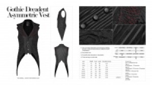  Gothic Decadent Asymmetric Vest Punk Rave WY-1101MJM/BK-RD -  