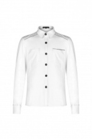 Punk Light Metal Zipper Shirt Punk Rave WY-1110CCM/WH -  