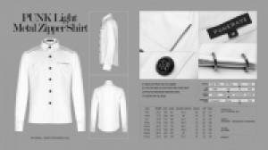 Punk Light Metal Zipper Shirt Punk Rave WY-1110CCM/WH -  
