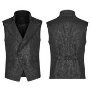  Gothic Floral Short Waistcoat Punk Rave WY-1112MJM/BK -  