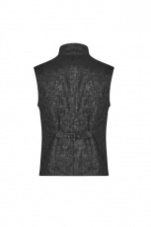  Gothic Floral Short Waistcoat Punk Rave WY-1112MJM/BK -  