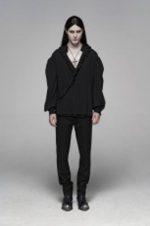 Gothic Low-cut Loose Shirt Punk Rave WY-1113CCM/BK -  