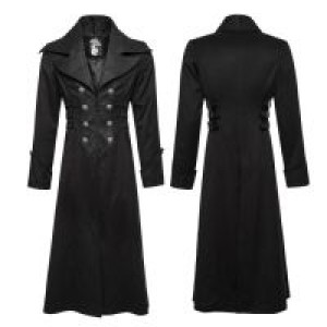  Gentleman Steam Punk Arctic Wolf Collar Long Coat Punk Rave Y-742/BK-ST -  