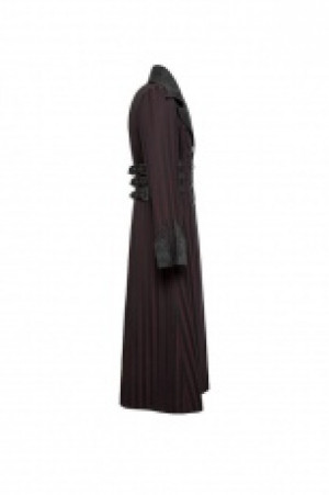  Gentleman Steam Punk Arctic Wolf Collar Long Coat Punk Rave Y-742/RD-ST -  