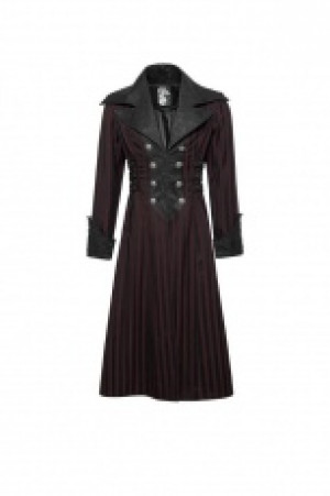  Gentleman Steam Punk Arctic Wolf Collar Long Coat Punk Rave Y-742/RD-ST -  