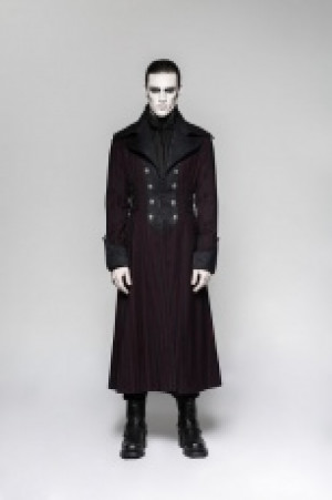  Gentleman Steam Punk Arctic Wolf Collar Long Coat Punk Rave Y-742/RD-ST -  