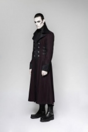  Gentleman Steam Punk Arctic Wolf Collar Long Coat Punk Rave Y-742/RD-ST -  
