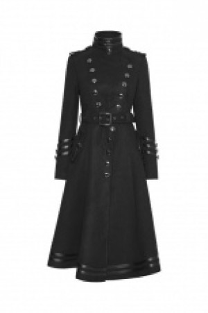  Military Uniform Worsted Long Coat Punk Rave Y-766/BK -  