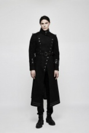  Military Uniform Worsted Long Coat Punk Rave Y-766/BK -  
