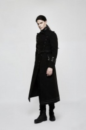  Military Uniform Worsted Long Coat Punk Rave Y-766/BK -  
