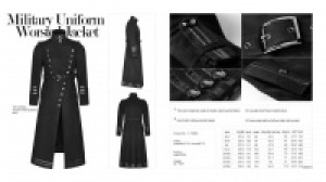  Military Uniform Worsted Long Coat Punk Rave Y-766/BK -  