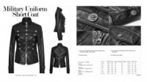  Military Uniform Short Coat Punk Rave Y-768/BK -  