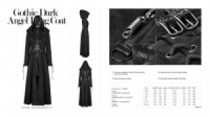  Gothic Dark Angel Long Coat Punk Rave Y-780/BK -  
