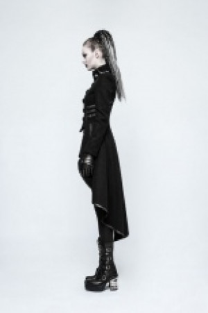  Military Uniform Worsted Long Coat Punk Rave Y-786/BK -  
