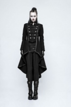  Military Uniform Worsted Long Coat Punk Rave Y-786/BK -  