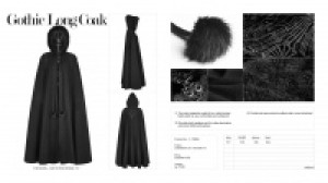  Gothic Long Coak Punk Rave Y-790/BK -  