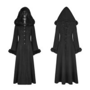  Gothic Disc Flowers Long Worsted Coat Punk Rave Y-796/BK -  