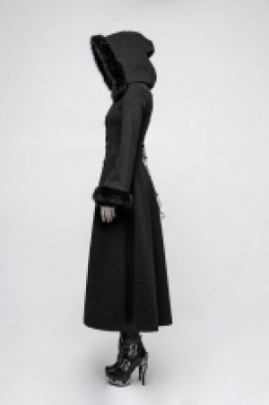  Gothic Disc Flowers Long Worsted Coat Punk Rave Y-796/BK -  