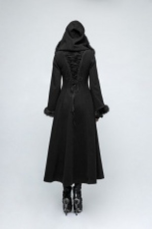  Gothic Disc Flowers Long Worsted Coat Punk Rave Y-796/BK -  