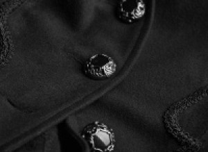  Gothic Disc Flowers Long Worsted Coat Punk Rave Y-796/BK -  