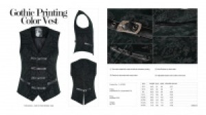  Gothic Printing Color Vest Punk Rave Y-813/GR -  