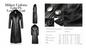  Military Uniform Long PU Leather Coat -  8
