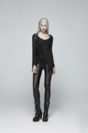  Gothic Devil Footprints Leggings Punk Rave WK-342DDF/BK -  