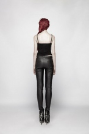  Punk Pressure Adhesive Faux Leather Woven Trousers Punk Rave WK-343XCF/BK -  