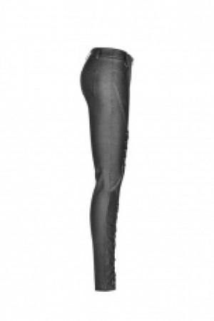  Punk Pressure Adhesive Faux Leather Woven Trousers Punk Rave WK-343XCF/BK -  