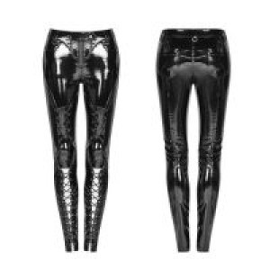  Punk Pressure Adhesive Faux Leather Woven Trousers Punk Rave WK-343XCF/BK-BRI -  