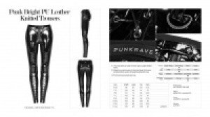  Punk Pressure Adhesive Faux Leather Woven Trousers Punk Rave WK-343XCF/BK-BRI -  
