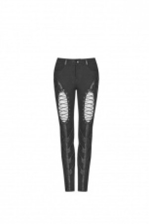  Punk Hollow-out Stretch Trousers Punk Rave WK-346XCF/BK -  